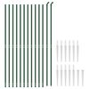 vidaXL Wire Mesh Fence with Spike Anchors Green 2.2x25 m