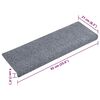 vidaXL Stair Mats Self-adhesive 30 pcs 65x21x4 cm Light Grey Rectangular Edge