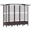 vidaXL Raised Bed with Trellis and Roof Brown 203.5 x 40 x 129 cm PP