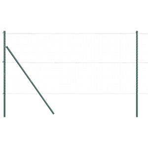 vidaXL Embedded Fence Post 52 pcs Green Powder-Coated Steel