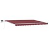 vidaXL Manual Retractable Awning with LED Burgundy 450x300 cm