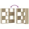 vidaXL Corner Bookcase 4-Tier Sonoma Oak 85x85x140 cm Engineered Wood