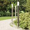 vidaXL Bollard Lights with Sensor&Outlet 3 pcs 110 cm Stainless Steel IP44