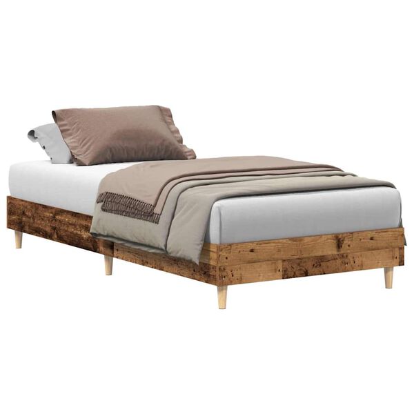 vidaXL Bed Frame No Mattress Old Wood 90x190 cm Single Engineered Wood
