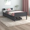 vidaXL Bed Frame without Mattress Dark Grey Solid Wood Pine 100x200 cm (322125+321990)