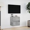 vidaXL TV Wall Cabinet with LED Lights Concrete Grey 41x31x45 cm