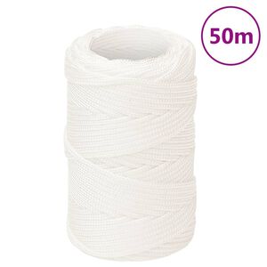 vidaXL Boat Rope Full White 2 mm 50 m Polypropylene