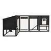 vidaXL Outdoor Rabbit Hutch with Run Grey and White Solid Fir Wood