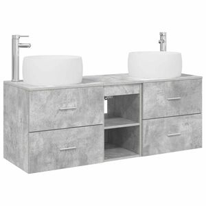 vidaXL Bathroom Furniture Set 3 pcs Concrete Grey 49.5 x 44.5 x 66 cm