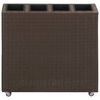 vidaXL Garden Raised Bed with 4 Pots 80x22x79 cm Poly Rattan Brown