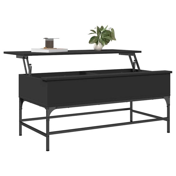 vidaXL Coffee Table Black 100x50x45 cm Engineered Wood and Metal