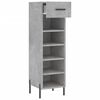 vidaXL Shoe Cabinet Concrete Grey 30x35x105 cm Engineered Wood