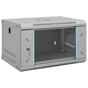 vidaXL Network Cabinet with Storage Grey 53 x 45 x 30 cm Steel