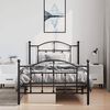 vidaXL Metal Bed Frame without Mattress with Footboard Black 100x190cm