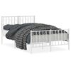 vidaXL Metal Bed Frame without Mattress with Footboard White 120x190cm