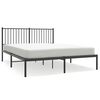 vidaXL Metal Bed Frame without Mattress with Headboard Black 160x200cm