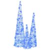 vidaXL Christmas Tree with 90 LEDs 3 pcs Blue 20 x 20 x 80 cm Acrylic