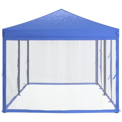 vidaXL Folding Party Tent with Sidewalls Blue 3x6 m