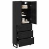 vidaXL Highboard with Drawer 2 pcs Black Oak 69.5 x 34 x 180 cm
