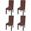 vidaXL Straight Stretchable Chair Cover 4 pcs Brown