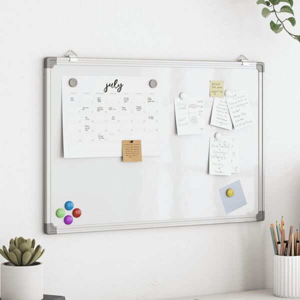 vidaXL Magnetic Whiteboard 40x30x1.7 cm Aluminium