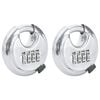 vidaXL Discus Locks with Keys 2 pcs Silver 7 x 2.3 x 7 cm
