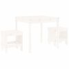 vidaXL 3 Piece Garden Bistro Set White Solid Wood Pine