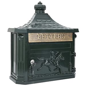vidaXL Wall Mounted Mailbox Green 40.5 x 16 x 45 cm Cast Aluminum