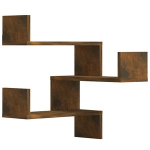 vidaXL Wall Corner Shelves 2 pcs Smoked Oak 40x40x50cm Engineered Wood