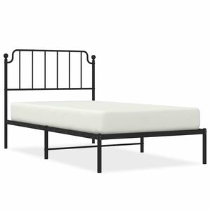vidaXL Metal Bed Frame without Mattress with Headboard Black 100x200cm