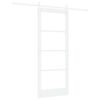 vidaXL Sliding Door ORKDAL White 83 x 202 cm Solid Pine Wood and Glass
