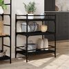 vidaXL Kitchen Trolley Black 65x40x86.5 cm Engineered Wood