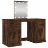 vidaXL Dressing Table with LED Smoked Oak 130x50x132,5 cm
