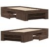 vidaXL Bed Frame without Mattress Brown Oak 90x200 cm Engineered Wood