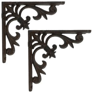 vidaXL Wall Shelf Brackets 2 pcs Antique Brown 10 x 10 x 2.8 cm Steel