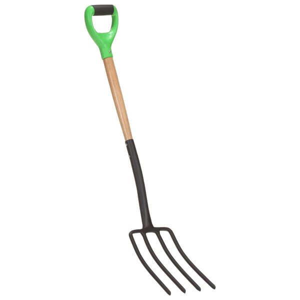 vidaXL Garden Digger Fork D Grip Steel and Hardwood