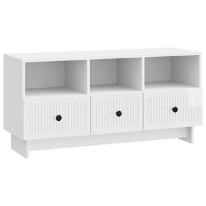 vidaXL TV Cabinet High Gloss White 102 x 34.5 x 50 cm Engineered Wood