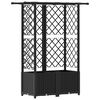 vidaXL Raised Bed with Trellis and Roof Black 124.5 x 40 x 138 cm PP