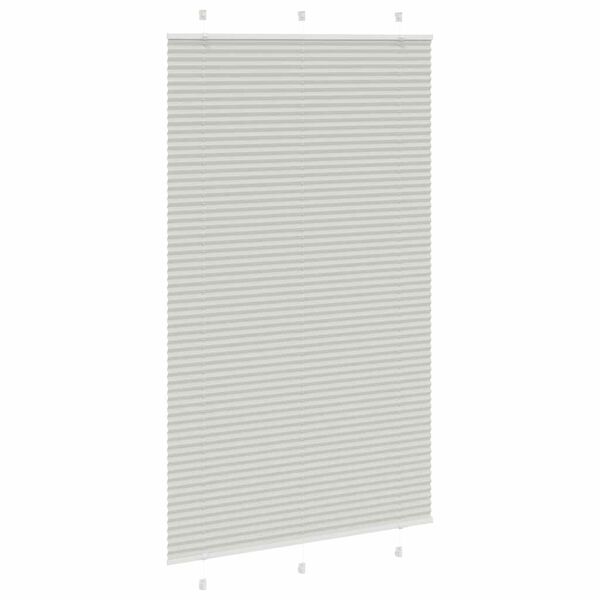 vidaXL Pleated Blind Light Grey 115x200 cm Fabric Width 114.4 cm Polyester