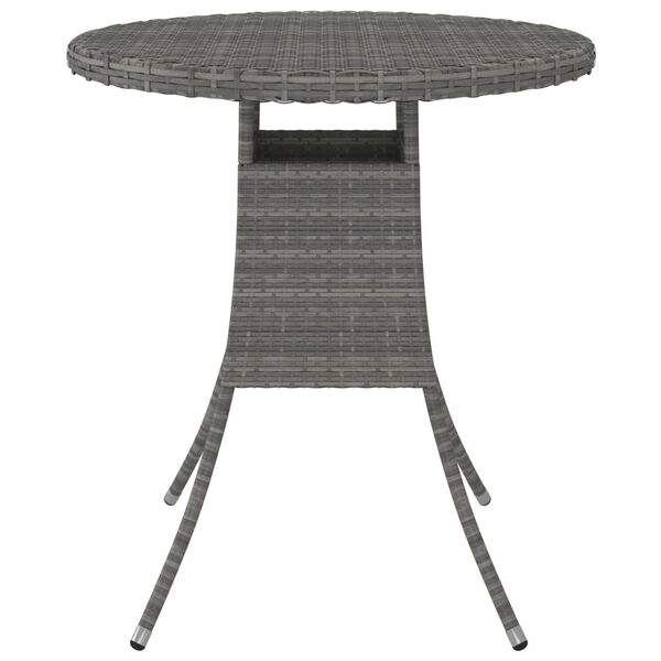 vidaXL Garden Table Grey 70x70x73 cm Poly Rattan
