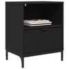 vidaXL Bedside Table with Drawer Black 49 x 36 x 61 cm Engineered wood