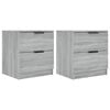 vidaXL Bedside Cabinets 2 pcs Grey Sonoma Engineered Wood