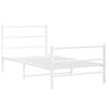 vidaXL Metal Bed Frame without Mattress with Footboard&nbsp;White 100x190cm