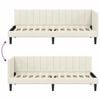 vidaXL Corner Bed Frame with Headboard Cream 80 cm x 200 cm Velvet