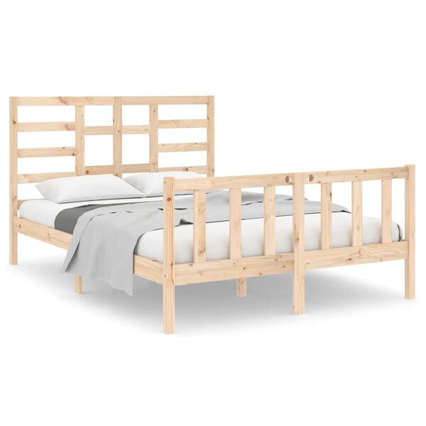 vidaXL Bed Frame without Mattress Solid Wood 135x190 cm Double