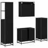 vidaXL Bathroom Furniture Set 4 pcs Black Oak Engineered Wood