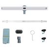 vidaXL 360&deg; Shower Drain with Slim Model Silver 80 cm