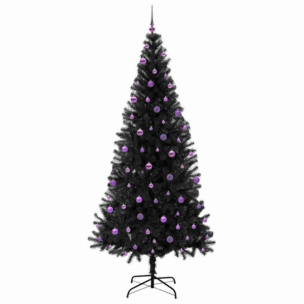 vidaXL Christmas Tree with 300 LEDs with Stand Black 240 cm PVC