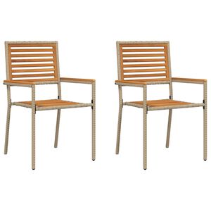 vidaXL Garden Stacking Chairs 2 pcs Brown and Beige