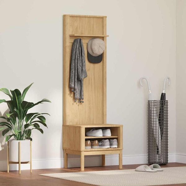 vidaXL Hallway Cabinet with Shelf FLORO Wax Brown 50 x 40 x 158 cm